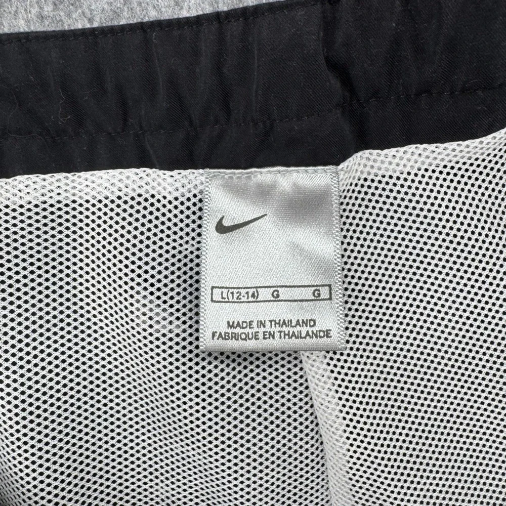 Y2K Nike Rain Pants Mens L Black Mesh Lined Button Hem Baggy  Outdoor